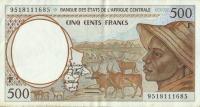 Gallery image for Central African States p301Fc: 500 Francs